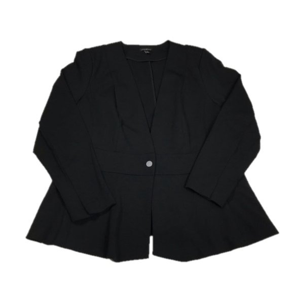 Lane Bryant Women's Black Ponte Peplum Jacket size 22 - Picture 3 of 8